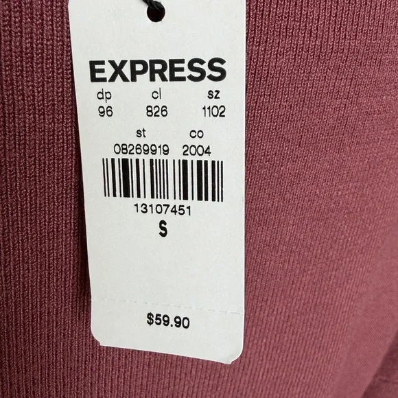 Express Dusty Rose Boat Neck Sweater With Corset Lace-up Detail Size Small NWT - Picture 4 of 5